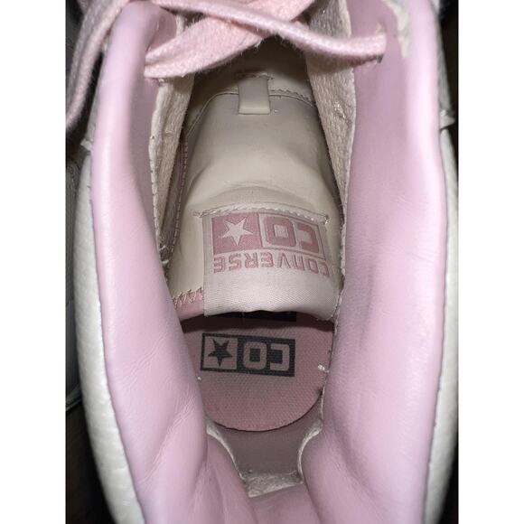 Converse Pro Leather Shoes Womens Size 9 Pink White High Top Steal The Show - Picture 10 of 12